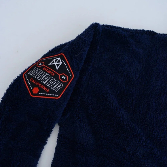 Raw Gear Navy w Orange Piping  Soft Fleece Zip Embroidered Sweater Unisex XL NWT - Picture 9 of 10